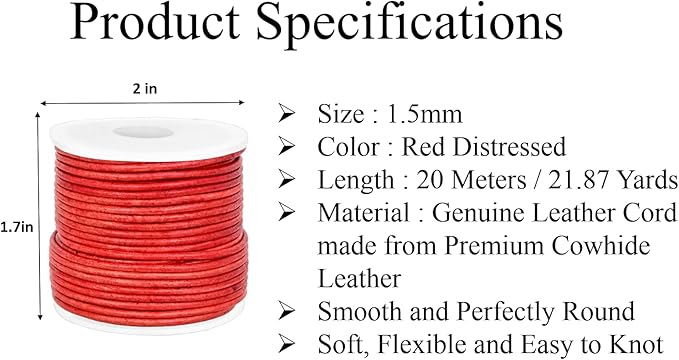 GENIQUE Real/Genuine Round Leather String Cord - Image 3