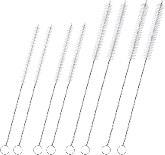 Reusable Straw Cleaner Brush Set - 8PCS Extra Long 12 inch Metal Straw Cleaning Brushes for Tumbler, Sippy Cup, Water Bottles, Pipes