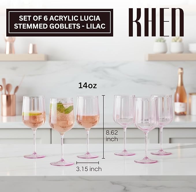 Khen Acrylic Lucia Stemmed Goblets - Image 2