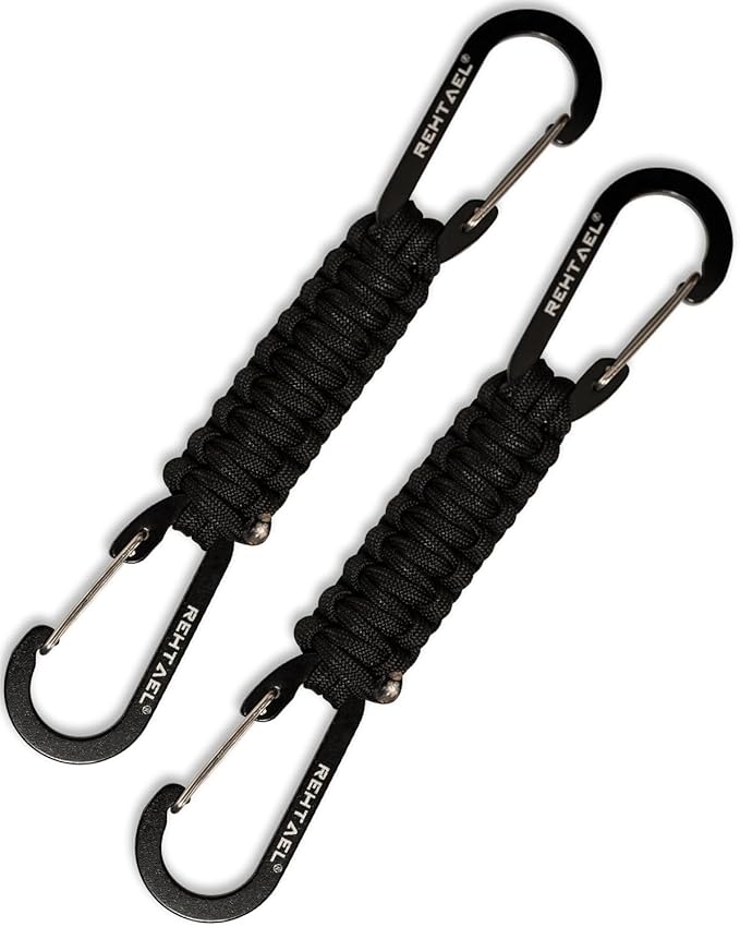 Paracord Braided Carabiner Keychain Lanyard Strap, Hanger Stroller Hook w/2 by REHTAEL