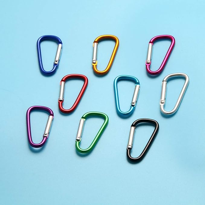 Carabiner Clips, Upins Aluminum Locking Spring Hook Keychain D Shape Heavy Duty - Image 4