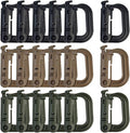 Topbuti 18 pcs Multipurpose Grimlock D-Ring Locking Molle Clips Hanging Hook by Topbuti