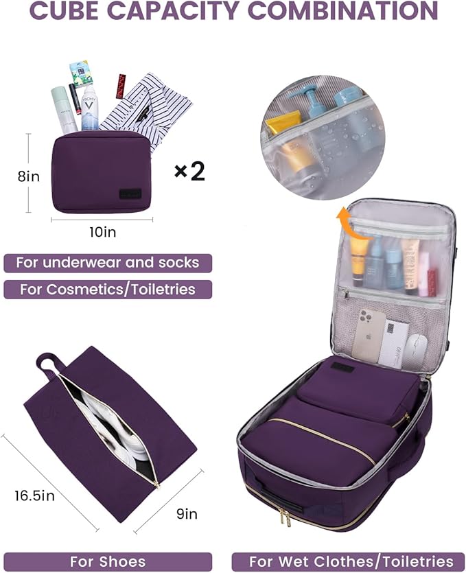 LOVEVOOK 50L Travel Backpack for Women & Men, Airline Approved Carry On Luggage - Image 5