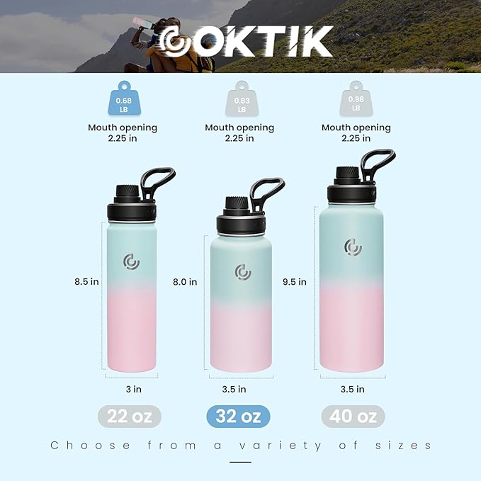 Sports Water Bottle 32oz, Insulated Water Bottle - Image 2