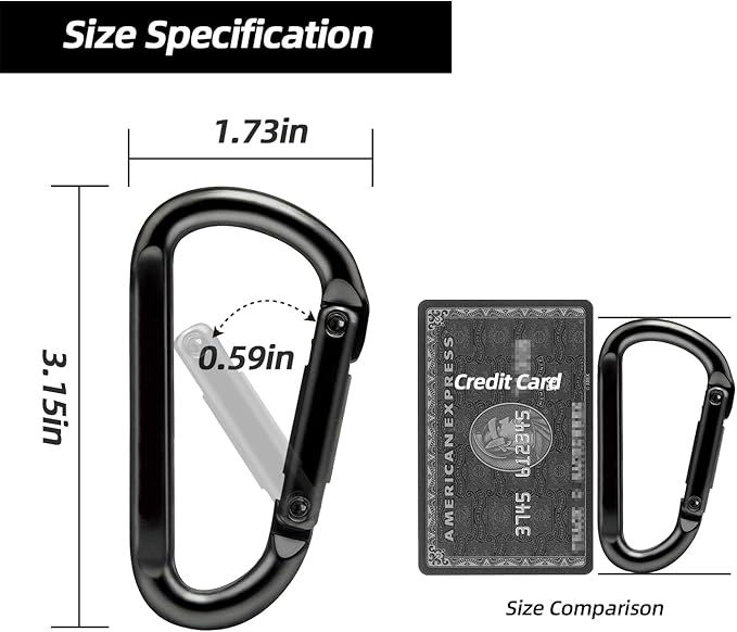 EZYA Heavy Duty Carabiner Clips, 860lbs - Image 2