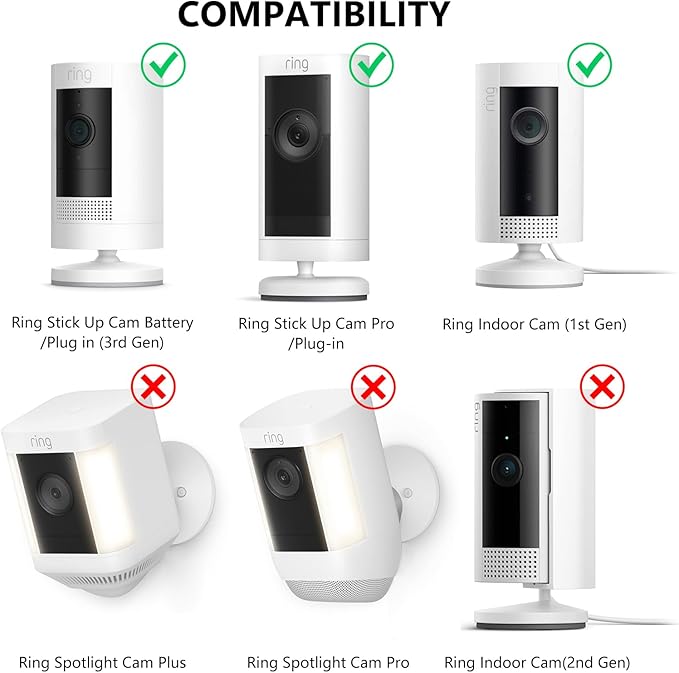 2Pack Ring Camera Wall Mount for Ring Stick Up Cam & Ring Outdoor Cam Plus - Image 2