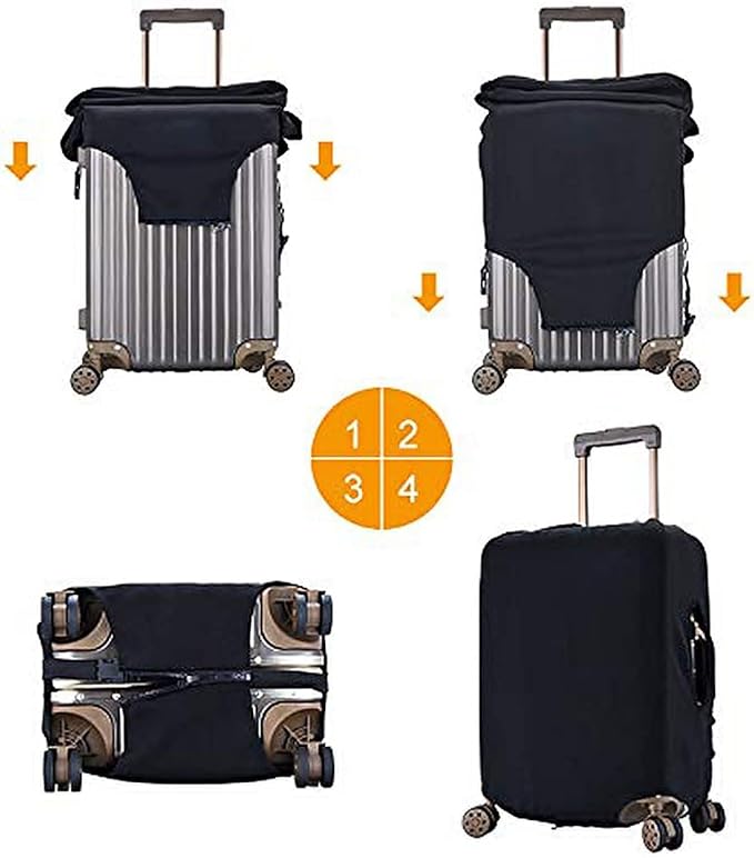 World Map Luggage Cover for Suitcase and Luggage Tag Combination, Elastic - Image 5