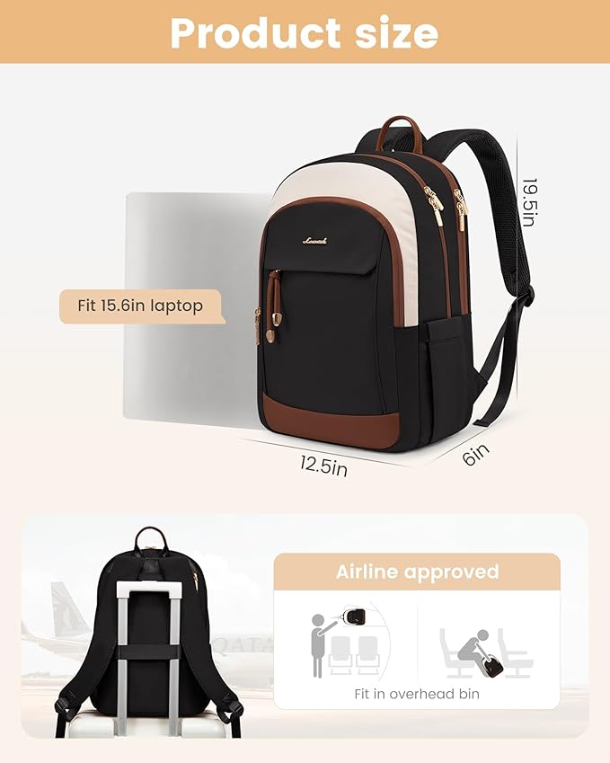 LOVEVOOK 15.6 Inch Laptop Backpack Women, Fashion Backpack - Image 4