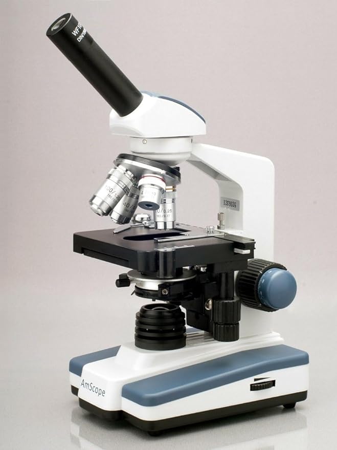 AmScope 40X-2500X LED Digital Monocular Compound Microscope - Image 3