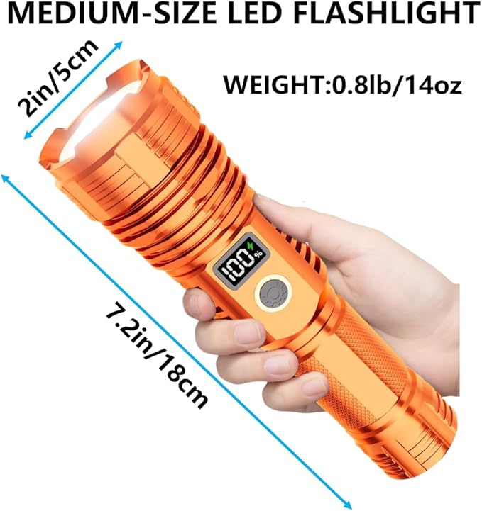 Flashlights High Lumens Rechargeable, 000LM LED Super Bright Flash Light - Image 6
