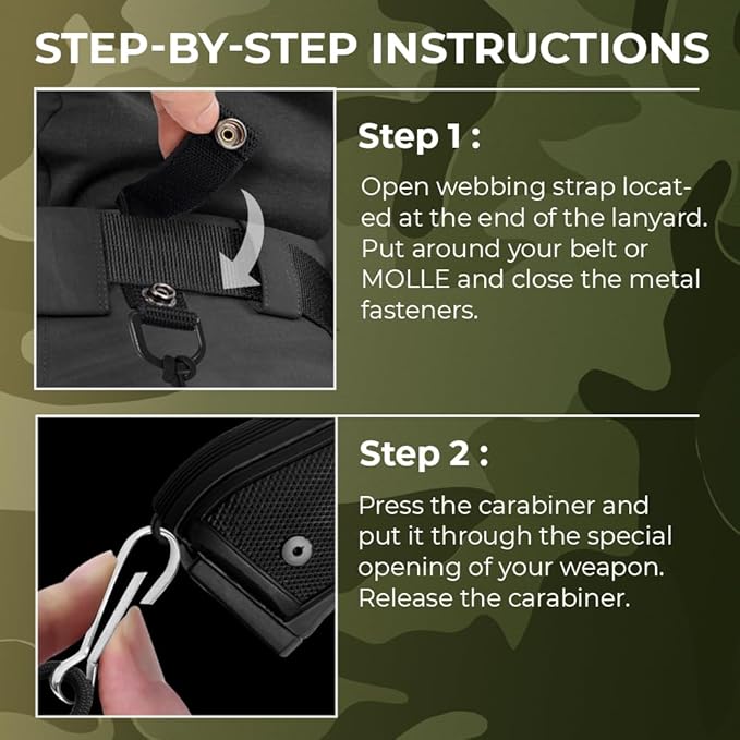 TECEUM Tactical Pistol Lanyard – 3+ Colors – Equipment Accessories - Image 7
