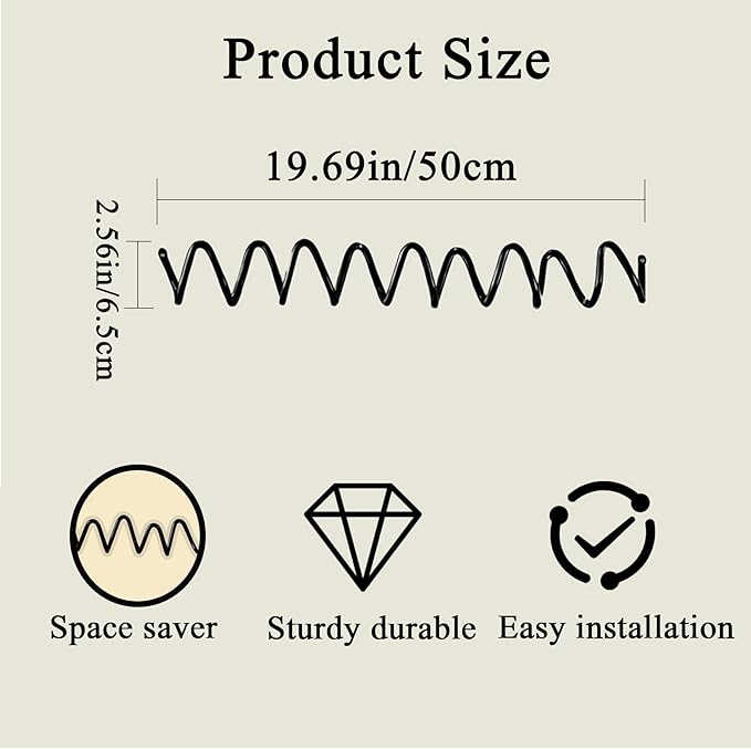 Black Wall Mounted Coat Rack, Decoration Wave Shaped Wall Hooks, Heavy-Duty - Image 4