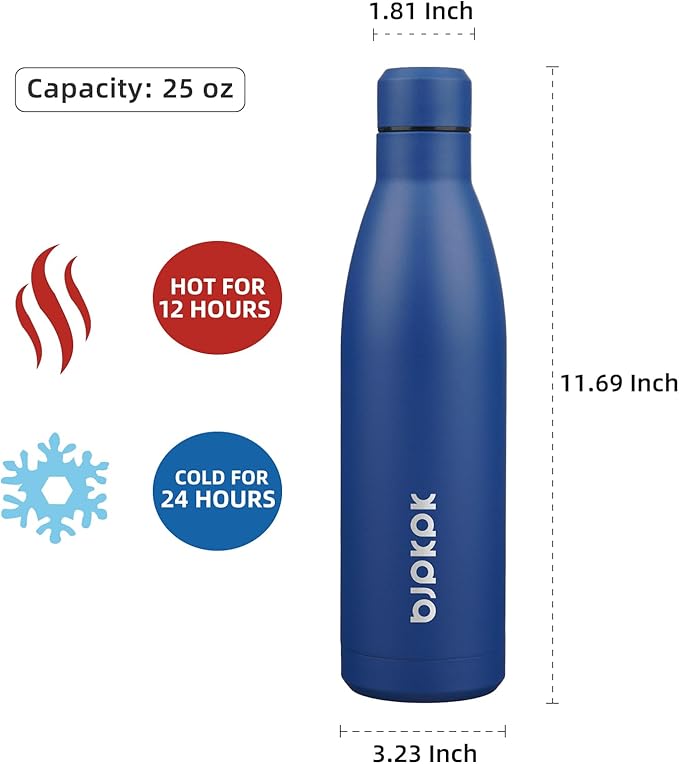 BJPKPK 25oz Insulated Water Bottle Double Wall Vacuum Insulated Stainless Steel - Image 2