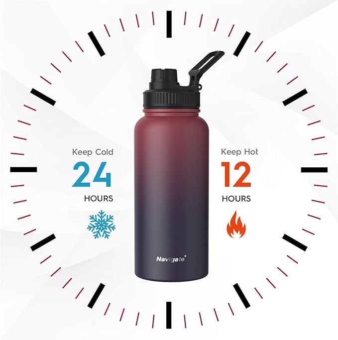 Navigate 32 oz Insulated Stainless Steel Sports Water Bottle - Image 3