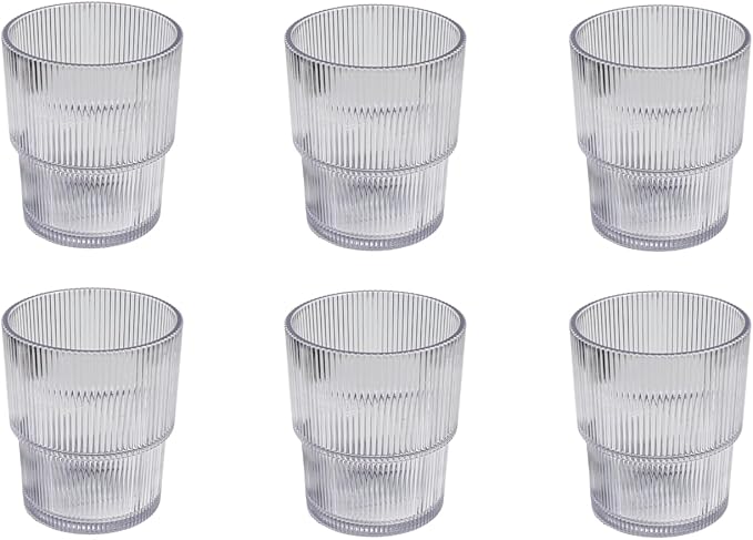 Fine Ribbed Acrylic Drinking Glass - Image 2
