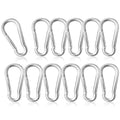 12 Pack 2" Heavy Duty Carabiner Clips, M5 Sliver Galvanized Steel Spring Snap by SEUNGCH