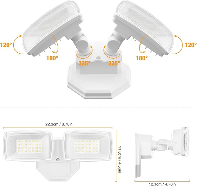 Onforu 3200LM Flood Lights Outdoor, 32W 6500K LED Security Light Switch - Image 8
