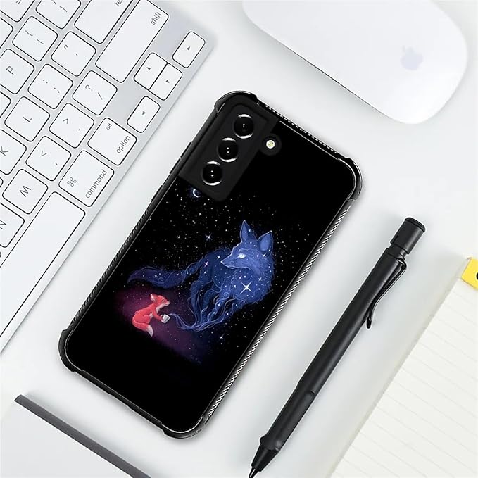 for Samsung Galaxy S22 Plus Case, Galaxy Fox Wolf Pattern Graphic Design Girl - Image 7