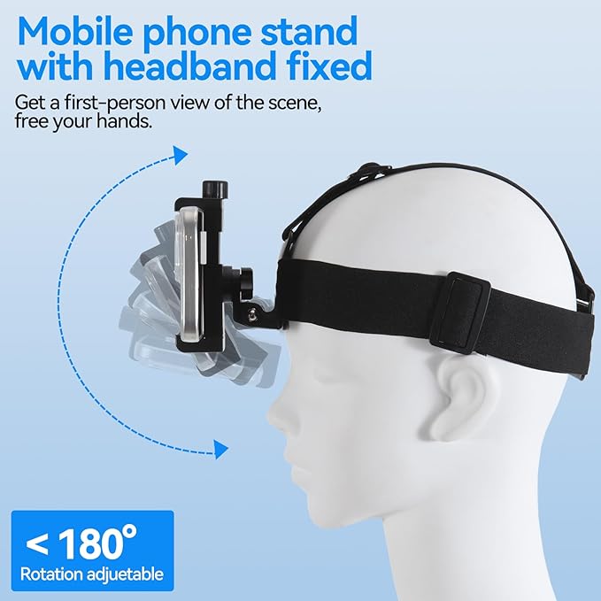 Head-Mounted Mobile Phone Holder, First-Person View Video Outdoor Live Shooting - Image 3