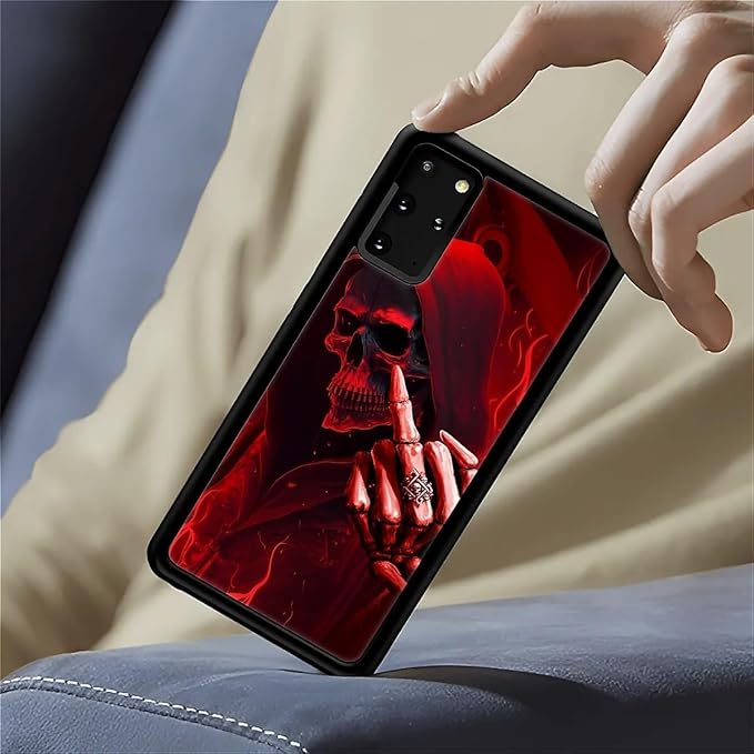 for Samsung Galaxy S20 Plus Case, Gestures Funny Skull Pattern Graphic Design - Image 4