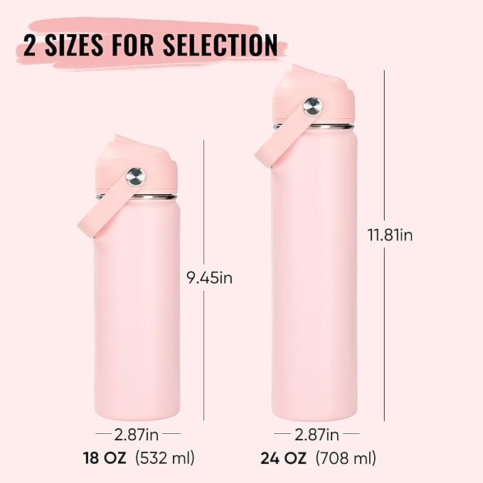 Fijinhom 18oz Insulated Stainless Steel Water Bottle, Wide Mouth Double Wall - Image 2