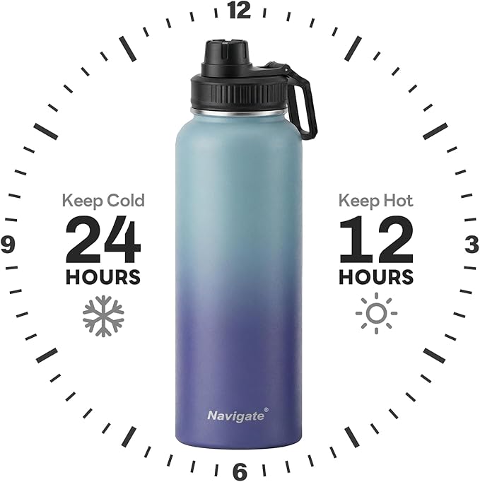 Navigate 40 oz Insulated Stainless Steel Sports Water Bottle - Image 2