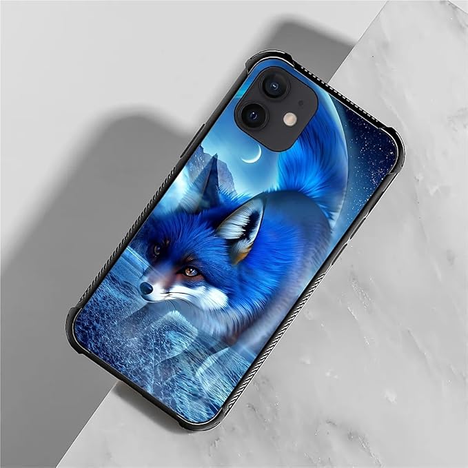 for iPhone 12 Mini Case, Snowy Mountain Fox Lake Pattern Graphic Design Girl - Image 2