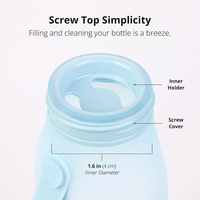 BLUE GINKGO Collapsible Water Bottle – Lightweight, Foldable Silicone Bottles - Image 5