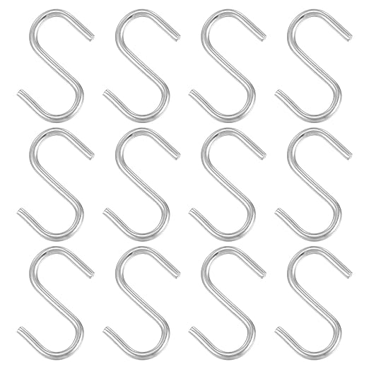 PATIKIL 1" S Shaped Hooks, 12 Pack Multipurpose S Hanging Hooks by PATIKIL