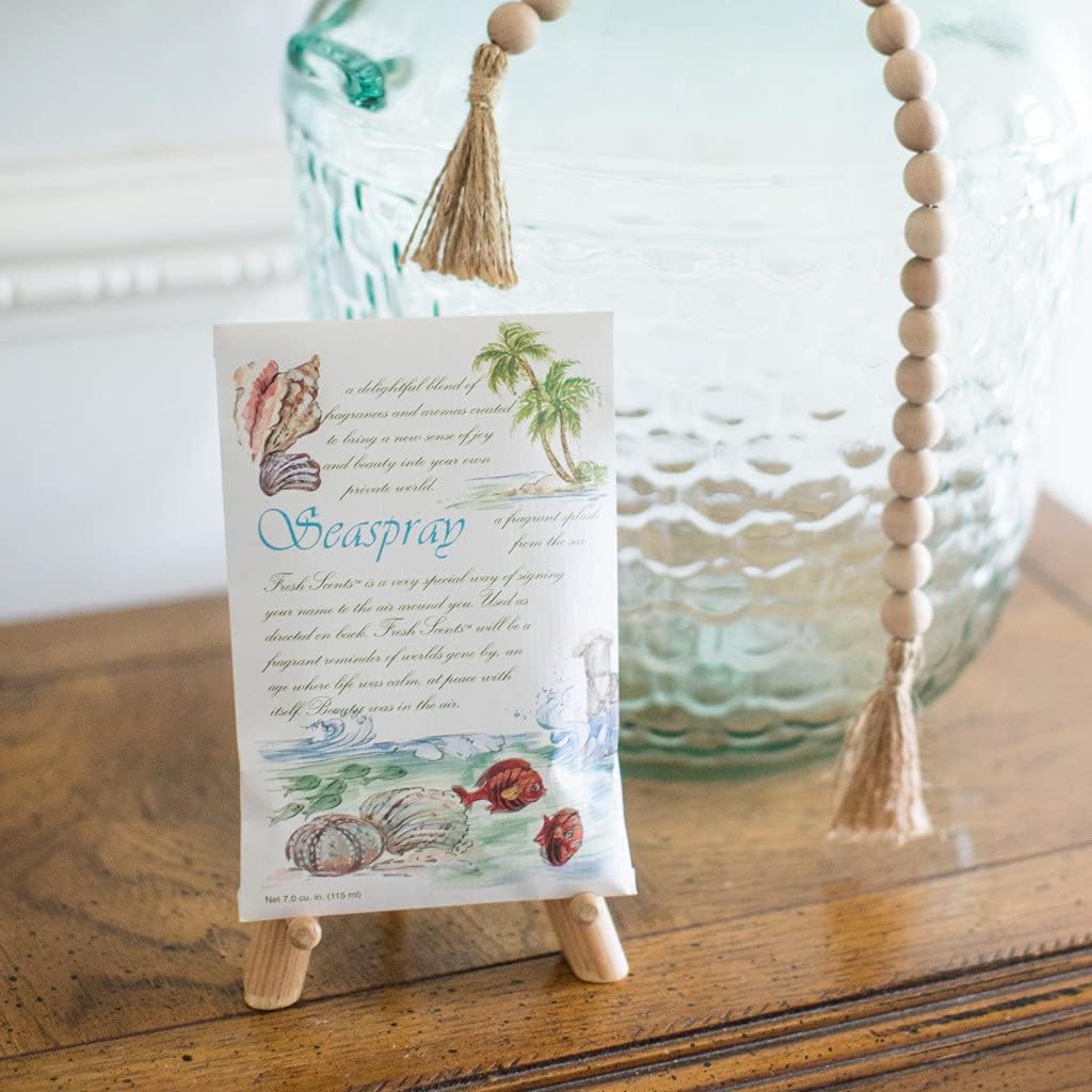 Willowbrook | Fresh Scents Scented Sachet Packet | Seaspray | Air Freshener Bags for Drawers, Closets, Cars | 6 Pack | Long Lasting Home Fragrance