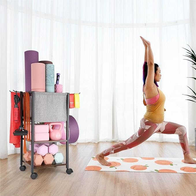 Yoga Mat Storage Rack Home Gym Equipment Workout Equipment Organizer Yoga Mat - Image 6