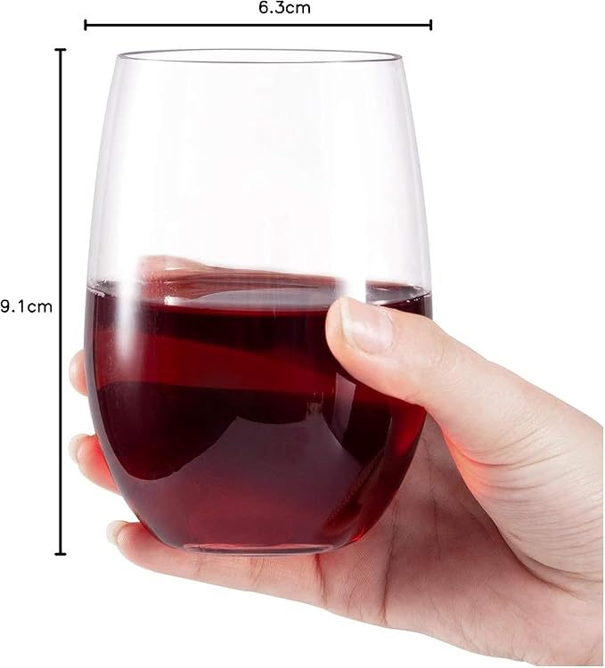 hotder Wine Glasses glasses drinking set 16 OZ Tritan, Stemless Wine Glasses - Image 8