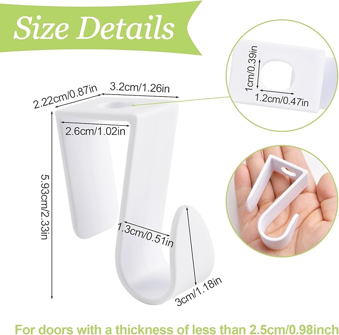 32Pcs Over Cabinet Door Hooks Plastic Over The Door Single Hook Space-Saving - Image 2