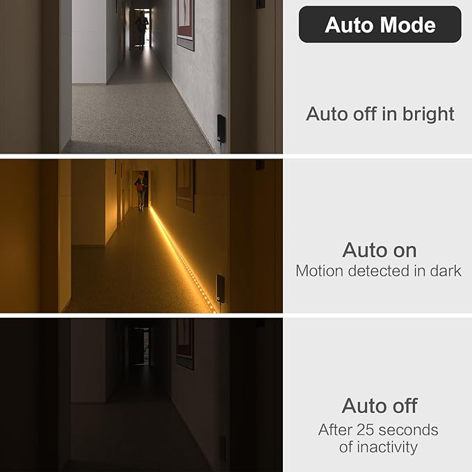 WOBANE Rechargeable Motion Sensor Strip Light, LED Closet Lights, Upgraded - Image 3