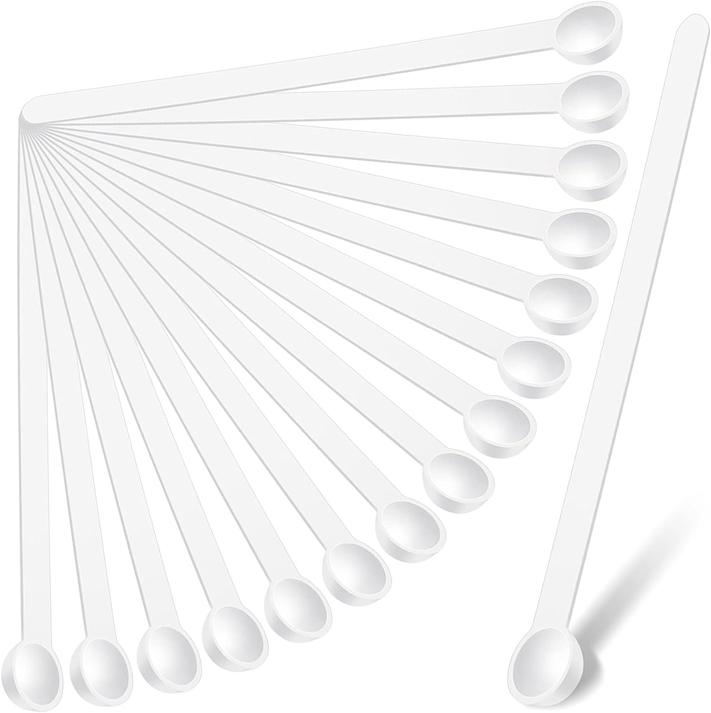Honeydak 1/32 Teaspoon Micro Scoops 150 Milligram Mini Measuring Spoons Tiny Little Plastic Scoop for Measuring Cosmetics, Powders, Glitter and Seasoning(White, 16 Pieces)