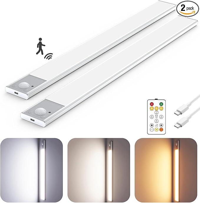 16" Ultra-Thin Under Cabinet Lighting Wireless, Aluminum Alloy Under Counter by Skairipa