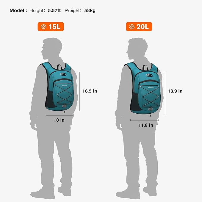Ultra-Light Soft Daypack 15L/20L, Cushioned Breathable Back Panel Backpack - Image 5