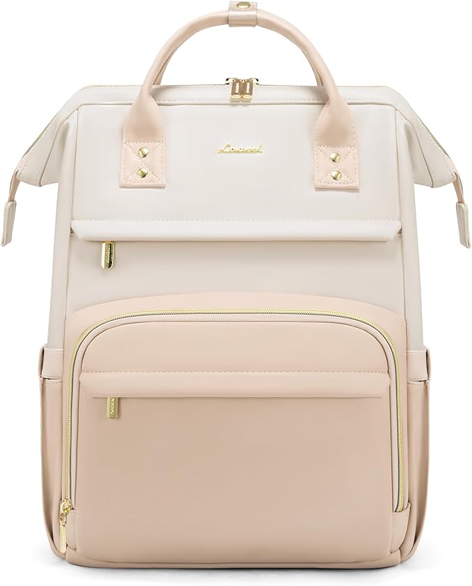 LOVEVOOK Leather Backpack for Women, 17 inch Laptop Backpack, Professional Work by LOVEVOOK