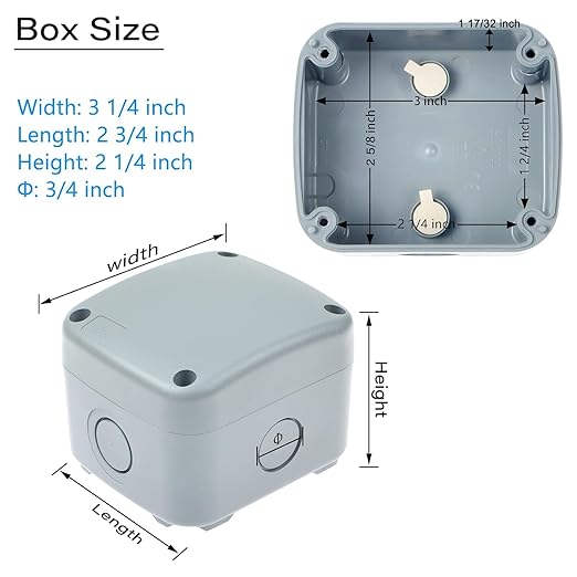 Small IP66 Weatherproof Enclosure in Grey, Nineleaf Outdoor Electrical Box 3 - Image 4