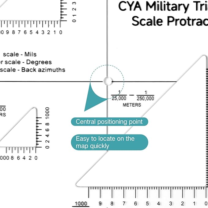 Zonon 5 Inch Military Map Protractor Military Style Utm/mgrs Coordinate Scale - Image 5