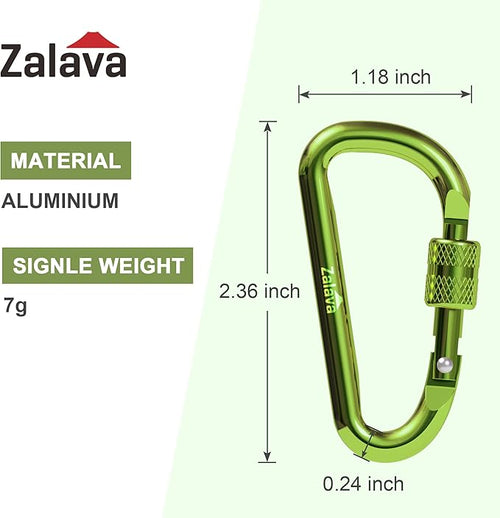 6PCS Carabiner Keychain, 2 inch Aluminum D-Clip Caribeener - Image 2