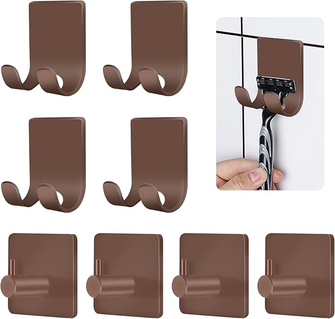 CGBE Razor Holder for Shower, 4 Packs Shaver Holder and Hooks, Self Adhesive by CGBE
