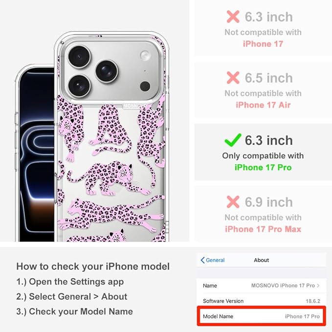 MOSNOVO for iPhone 17 Pro Case | Military Grade 6.6ft Drop Tested | Camera - Image 2