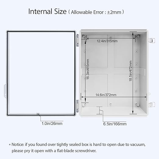 LeMotech Electrical Box, IP67 Waterproof Hinged Clear Cover Stainless Steel - Image 5