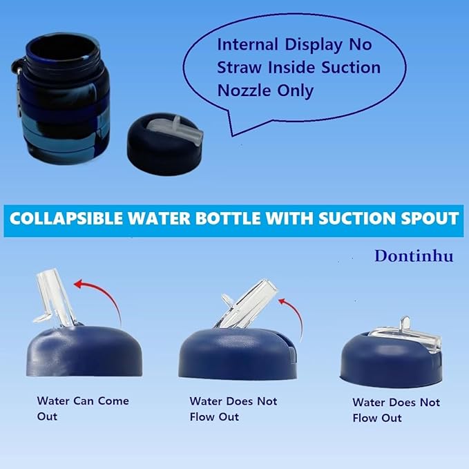 Collapsible Water Bottles 3 Pack 16oz, Travel Portable Sport Water Bottle - Image 3