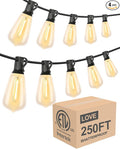 Lightdot 250FT Outdoor String Lights, LED Bistro String Lights by LightdotLighting