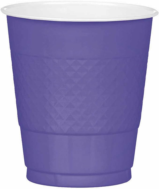 Premium New Purple Plastic Cups - 12 oz - Bold by AmscanPartySupplies