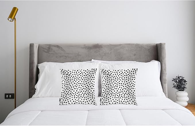 Swono Polka Dots Decorative Throw Pillow Covers Pack of 2, Abstract Messy Black - Image 3