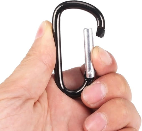 20 Pack 2.5" D Shape Aluminum Large Carabiner Clip Lock Hooks Spring Snap - Image 2