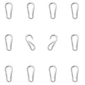 12 Pack 1.57" Heavy Duty Carabiner Clips, M4 Sliver Galvanized Steel Spring by SEUNGCH